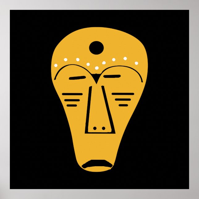 Affiche visage tribal autochtone Abstrait (Devant)