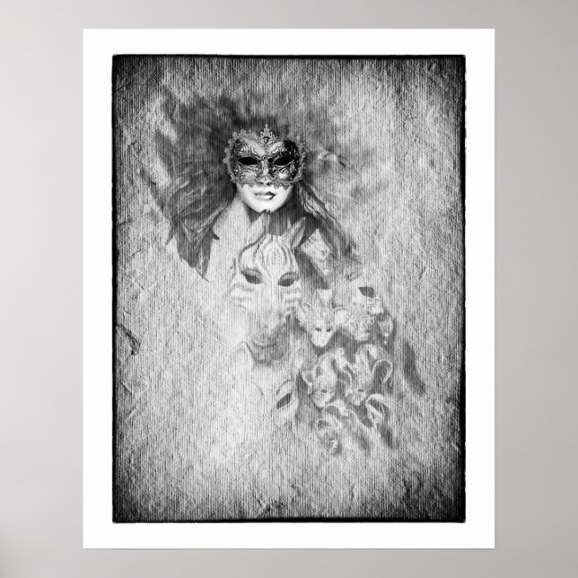 Affiche Visages cachés et au-delà Masque /Venise (Devant)