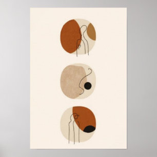 Affiche Visages d'art en ligne minimaliste Portrait abst