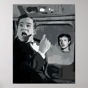 Affiche Visages de dessin sur avion