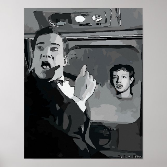 Affiche Visages de dessin sur avion (Devant)