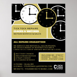 Affiche Visages de l'horloge, Horologiste publicité
