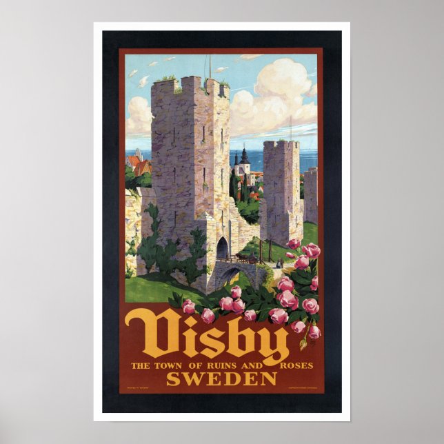 Affiche Visby Suède - Vintage voyage (Devant)