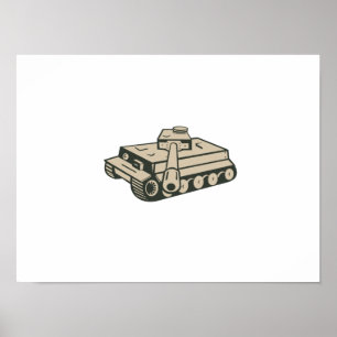 Affiche Viser de réservoir de Panzer d'Allemand de la