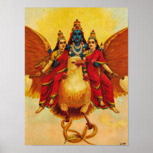 Affiche Vishnu, Garuda, Vahana par Raja Ravi Varma