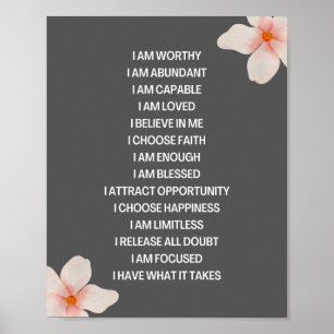 Affiche Vision board positive affirmation