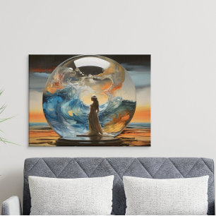 Affiche Vision contemporaine Femme moderne dans une balle 