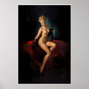 Affiche Vision de Beauté Style Vintage Fille Pin-Up Elvgre