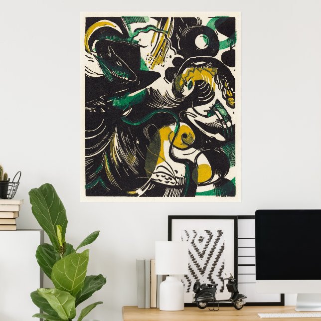 Affiche Vision d'expression de Franz Marc - Genèse (Bureau à domicile)