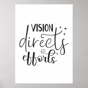 Affiche Vision Oriente Les Efforts - Succès Motivation De