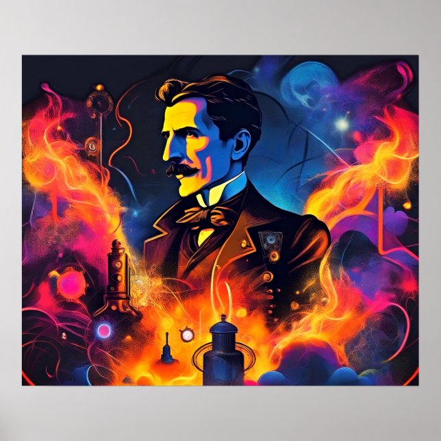Affiche Visionnaire électrique : La foudre de Nikola Tesla (Devant)