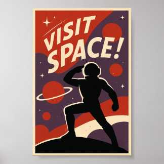 Affiche Visit Space Retro