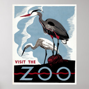 Affiche Visit the Zoo - Travel WPA