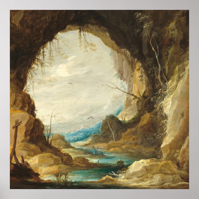 Affiche Visite d'une Grotto - David Teniers Art (Devant)