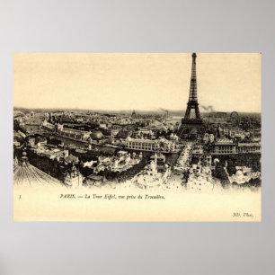 Affiche Visite Eiffel, cru de La de Paris France c1910