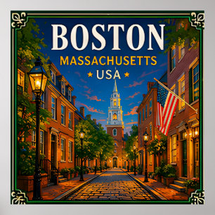 Affiche 🍁 Visite historique de Boston Massachusetts 🍁