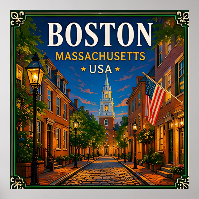 Affiche 🍁 Visite historique de Boston Massachusetts 🍁 (Devant)