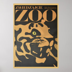Affiche Visite Vintage De L'Affiche Zoo Travel