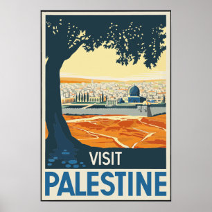 Affiche Visite vintage Palestine