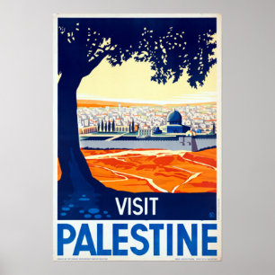 Affiche Visite vintage Palestine Travel