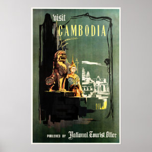 Affiche VISITER CAMBODIA Office national du tourisme de Ph
