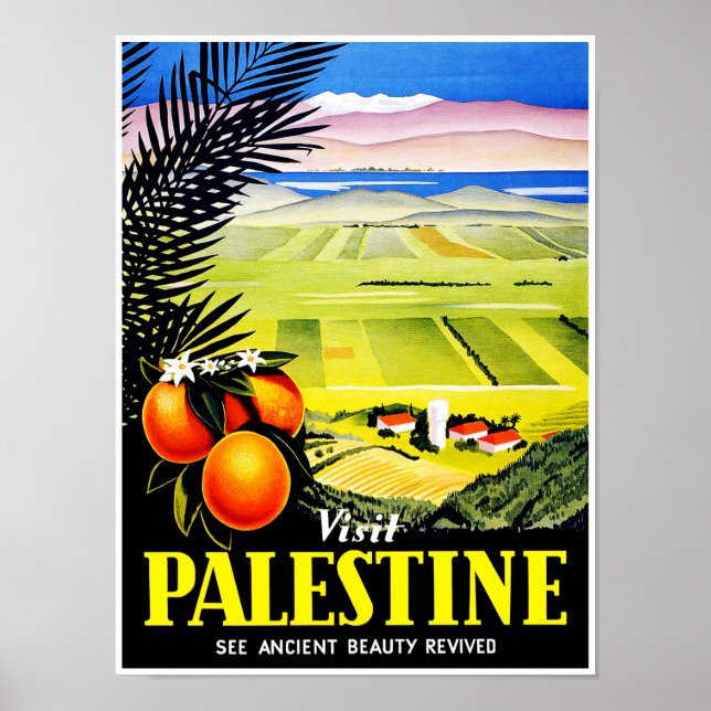 Affiche Visiter la Palestine ~ Voir la beauté ancienne res (Devant)
