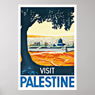 Affiche Visiter le Vintage voyage palestinien