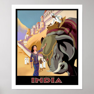 Affiche Visiter l'Inde colorée