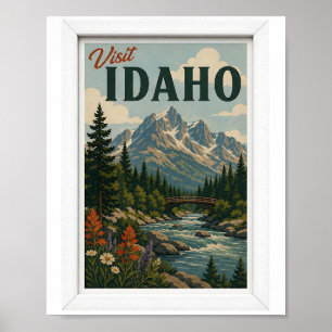 Affiche Visitez Idaho Travel Vintage