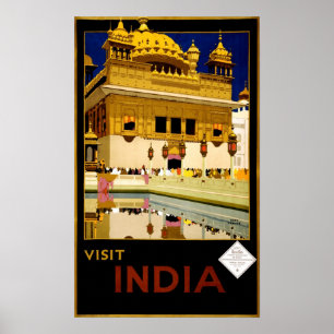 Affiche Visitez India Vintage 1929 Travel