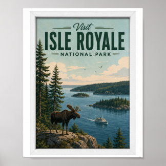 Affiche Visitez Isle Royale National Park Voyage Vintage