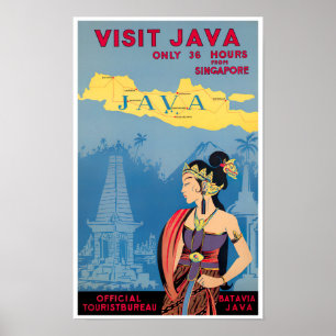 Affiche Visitez Java vintage travel