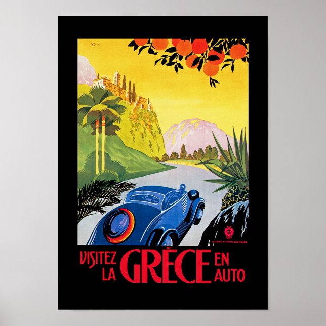 Affiche Visitez La Grece en Auto (Devant)