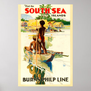 Affiche Visitez la ligne Burns Philp des îles de la mer du