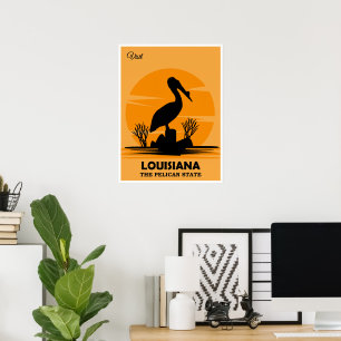 Affiche Visitez la Louisiane, l'État du Pélican,