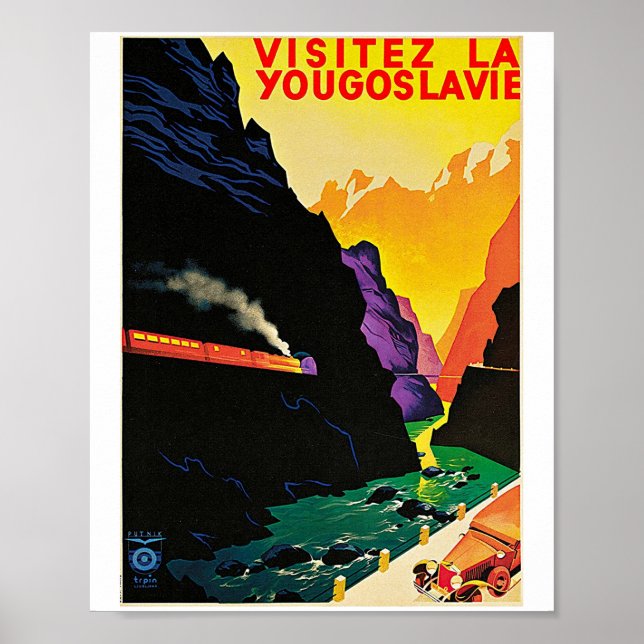 AFFICHE VISITEZ LA YUGOSLAVIE (Devant)
