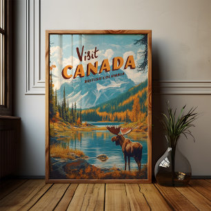 Affiche Visitez l'affiche Canada Moose - Art Vintage voyag