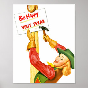 Affiche Visitez l'affiche de voyage du Texas