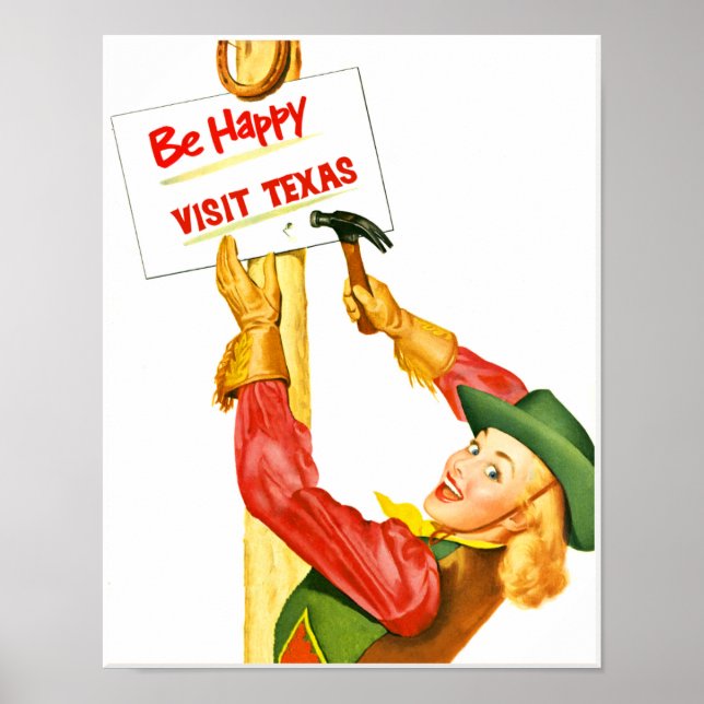 Affiche Visitez l'affiche de voyage du Texas (Devant)