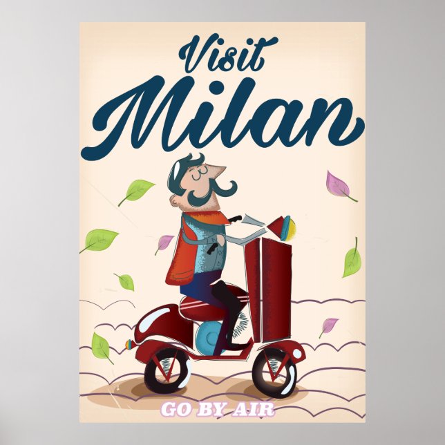 Affiche Visitez l'affiche de voyage vintage dessin animé d (Devant)