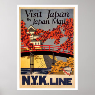 Affiche Visitez l'affiche japonaise Retro