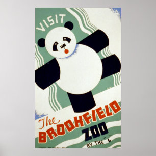 Affiche Visitez l'affiche WPA Vintage du Brookfield Zoo
