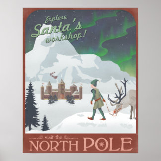 Affiche Visitez l'atelier de Père Noël au pôle Nord