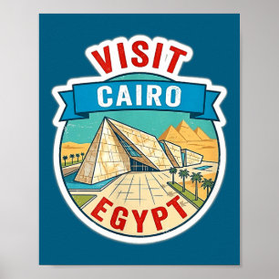 Affiche Visitez Le Caire Égypte Grand Musée Égyptien Vinta