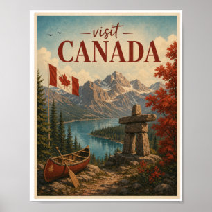 Affiche Visitez le Canada Voyage Vintage