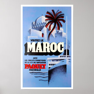 Affiche Visitez le Maroc vintage voyage