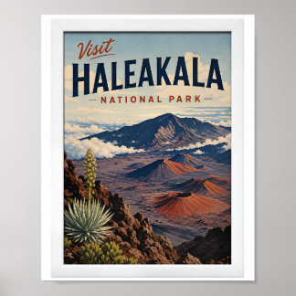 Affiche Visitez le parc national de Haleakala Voyage Vinta