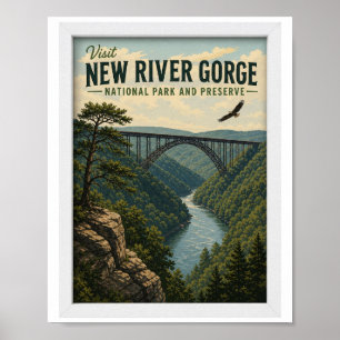 Affiche Visitez le parc national de New River Gorge Voyage