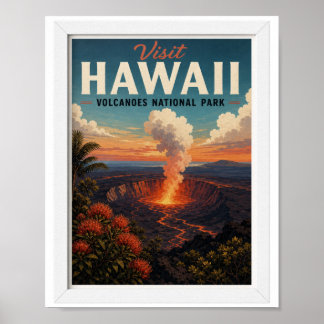 Affiche Visitez le voyage au parc national des volcans d'H