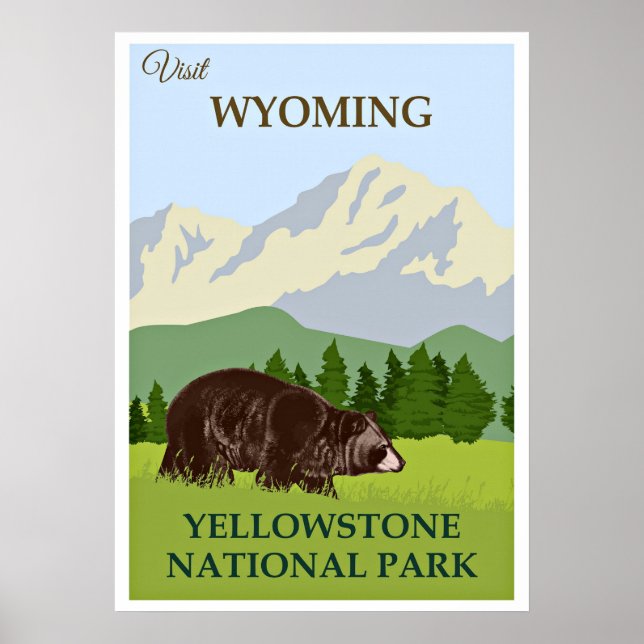 Affiche Visitez le Wyoming, le parc national de Yellowston (Devant)